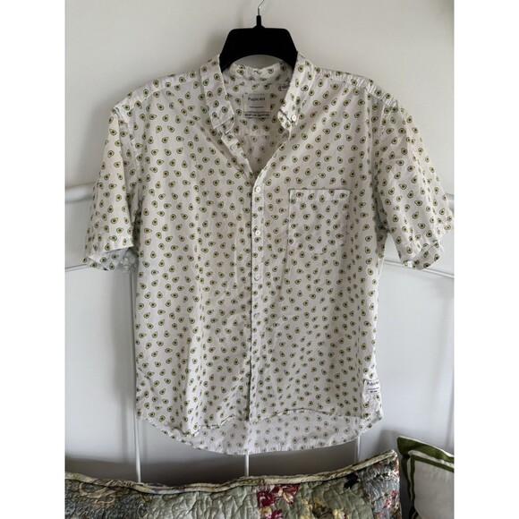 Men’s public Art avocado Print Button Down Size Large Shirt sleeve - Picture 1 of 4